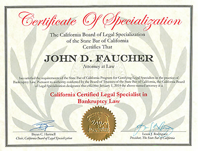 Los Angeles Ventura County Bankruptcy Law Specialist Certificate