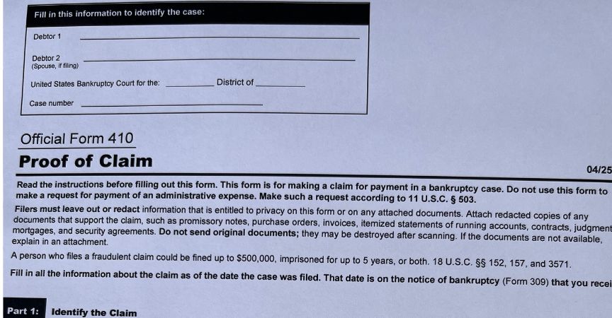 Why Did I Get a Proof of Claim Form in my Chapter 7 Bankruptcy? Why Did I Get a Proof of Claim Form in my Chapter 7 Bankruptcy?